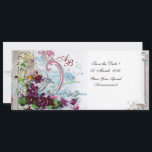 ROMANTICA  4 MONOGRAMM INBJUDNINGAR<br><div class="desc">Elegant, klassisk, livfull och klassisk blomsterdesign. Lila penséer, blommor, fåglar och en väderkvarn i ett vitt snöigt vinterlandskap. Digital grafisk utarbetning i vintage-stil av Bulgan Lumini (c). Lätt att anpassa med dina initialer och egen text som bröllopsfest, /ceremoni inbjudningskort / platskort / spara-datum kort / presenter / tack-kort / bröllopsdusch...</div>
