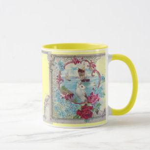 ROMANTICA,BLUE GULT ROSA BLOMMIGT RO MED DOVE MUGG