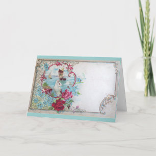 ROMANTICA,BLUE RED ROSA BLOMMIGT RO WHITE DOVE HELGKORT