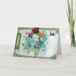 ROMANTICA,BLUE ROSA BLOMMIGT RO MED SVALT HELGKORT