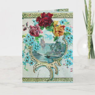 ROMANTICA,BLUE ROSA BLOMMIGT RO MED SVALT HELGKORT