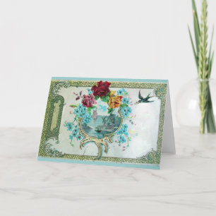 ROMANTICA,BLUE ROSA BLOMMIGT RO MED SVALT HELGKORT
