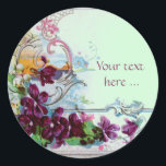 ROMANTICA /ELEGANT BLOMMIGT /PANSIES,SNOWDROPS Grö Runt Klistermärke<br><div class="desc">Elegant-,  klass-,  vibrations- och klassisk blommigt. Lila pansier och blommor...  .Digital grafisk framställning i vintage stil av Bulgan Lumini (c) Ett anpassade-klistermärke med egen text för särskilda tillfällen,  inbjudningar,  meddelanden eller bröllopsinbjudningar ,  design och digitalt bildframställning i vintage stil av Bulgan Lumini (c) .</div>