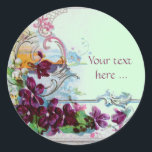 ROMANTICA /ELEGANT BLOMMIGT /PANSIES,SNOWDROPS Grö Runt Klistermärke<br><div class="desc">Elegant-,  klass-,  vibrations- och klassisk blommigt. Lila pansier och blommor...  .Digital grafisk framställning i vintage stil av Bulgan Lumini (c) Ett anpassade-klistermärke med egen text för särskilda tillfällen,  inbjudningar,  meddelanden eller bröllopsinbjudningar ,  design och digitalt bildframställning i vintage stil av Bulgan Lumini (c) .</div>