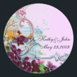 ROMANTICA /ELEGANT BLOMMIGT /PANSIES,SNOWDROPS Ros Runt Klistermärke<br><div class="desc">Elegant-,  klass-,  vibrations- och klassisk blommigt. Lila pansier och blommor...  .Digital grafisk framställning i vintage stil av Bulgan Lumini (c) Ett anpassade-klistermärke med egen text för särskilda tillfällen,  inbjudningar,  meddelanden eller bröllopsinbjudningar ,  design och digitalt bildframställning i vintage stil av Bulgan Lumini (c) .</div>