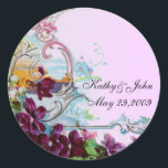 ROMANTICA /ELEGANT BLOMMIGT /PANSIES,SNOWDROPS Ros Runt Klistermärke<br><div class="desc">Elegant-,  klass-,  vibrations- och klassisk blommigt. Lila pansier och blommor...  .Digital grafisk framställning i vintage stil av Bulgan Lumini (c) Ett anpassade-klistermärke med egen text för särskilda tillfällen,  inbjudningar,  meddelanden eller bröllopsinbjudningar ,  design och digitalt bildframställning i vintage stil av Bulgan Lumini (c) .</div>
