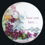 ROMANTICA /ELEGANT BLOMMIGT /PANSIES,SNOWDROPS Whi Runt Klistermärke<br><div class="desc">Elegant-,  klass-,  vibrations- och klassisk blommigt. Lila pansier och blommor...  .Digital grafisk framställning i vintage stil av Bulgan Lumini (c) Ett anpassade-klistermärke med egen text för särskilda tillfällen,  inbjudningar,  meddelanden eller bröllopsinbjudningar ,  design och digitalt bildframställning i vintage stil av Bulgan Lumini (c) .</div>