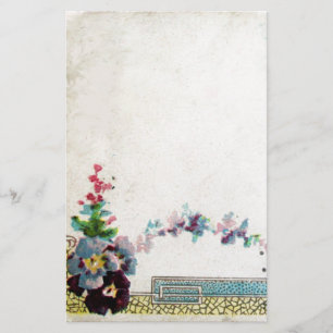 ROMANTİCA Elegant bröllop Blommigt,Pansies White Brevpapper