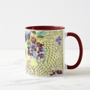 ROMANTICA FLOWER BASKET MED PANSIES Gult Blommigt Mugg