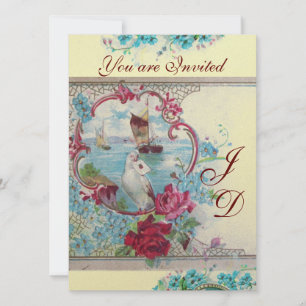 ROMANTİCA MONOGRAM guld metallisk papper Inbjudningar