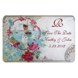 ROMANTİCA MONOGRAM,Spara datum Magnet