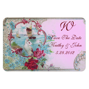 ROMANTİCA MONOGRAM,Spara datum Magnet