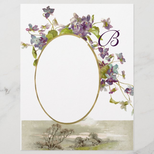 ROMANTİCA MONOGRAM /VIOLET lila grönt, kräm (Framsida)