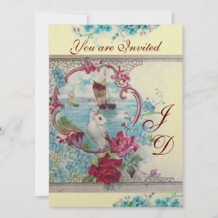 ROMANTİCA MONOGRAM White Champagne Metallic papper Inbjudningar