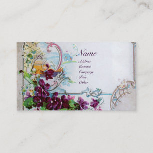ROMANTICA-paneler,Violets,Vit vinter-Blommigt Visitkort