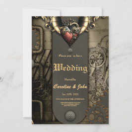 Romanticism i hjul och rör den steampunka själen inbjudningar