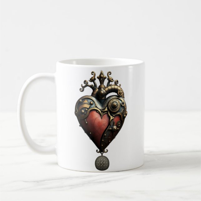Romanticism i hjul och rör den steampunka själen kaffemugg (Vänster)