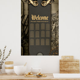 Romanticism i hjul och rör den steampunka själen poster