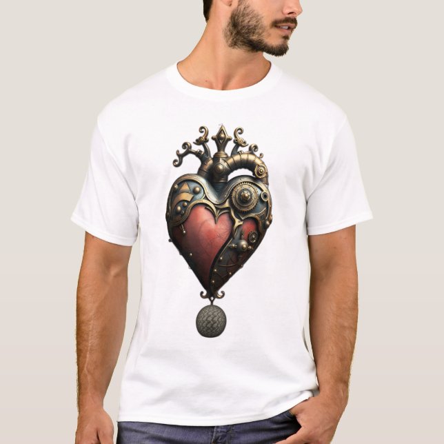 Romanticism i hjul och rör den steampunka själen t shirt (Framsida)