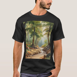Romanticism Vattenfärgsfärgning träd T Shirt