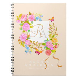 Romantics Blooming Garden Monogram Beige Anteckningsbok