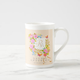 Romantics Blooming Garden Monogram Beige Benporslin Mugg