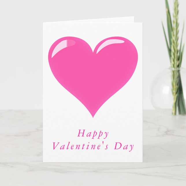 RomanticValentine Day Card Rosa Heart - Kärlek Kort (Framsida)