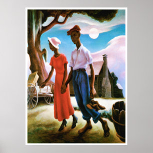 Romantik av Thomas Hart Benton Poster