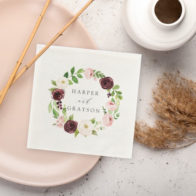  Romantik | BLOMMIGT BRÖLLOP Pappersservett (Skapare uppladdad)