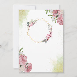  Romantik: Elegant Rosa ros Bröllop Inbjudningar