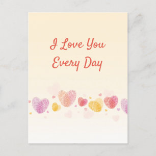 Romantik Fingerprint Kärlek Heart Helg Vykort