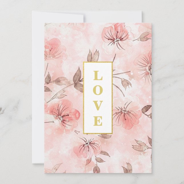 *~ Romantik  Flower KÄRLEK AR26 QR OSA Bröllop Inbjudningar (Framsida)