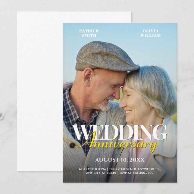 Romantik fotoårsdag bröllop inbjudningar (Fram/baksida)