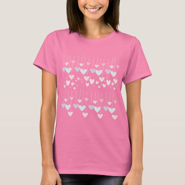 Romantik Hearts T-Shirt - Färgfull Kärlek Design (Framsida)