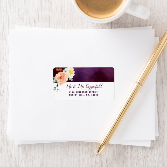 Romantik i Bloom Bröllop-samlingen Adressetikett (Insitu)