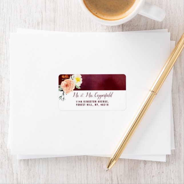 Romantik i Bloom Bröllop-samlingen Adressetikett (Insitu)