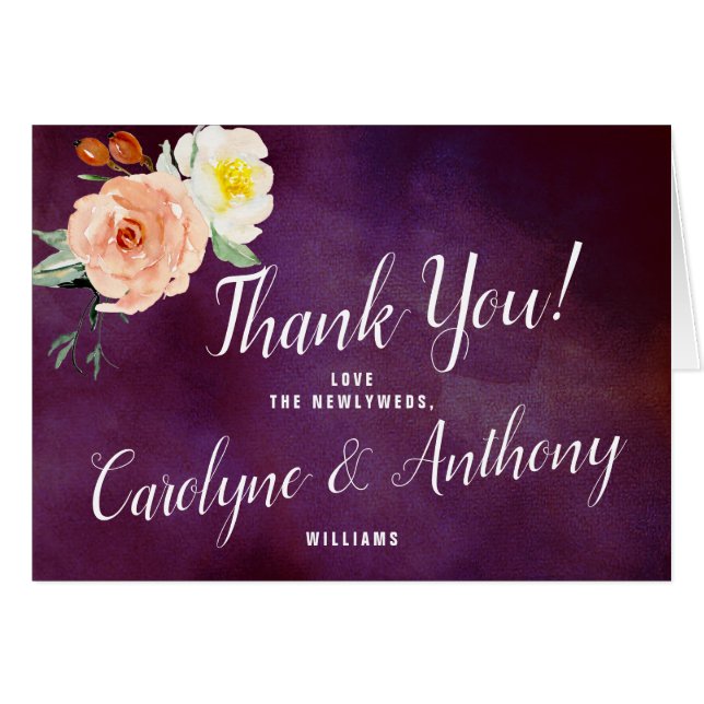 Romantik i Bloom Bröllop-samlingen OBS Kort (Framsidan Horizontal)