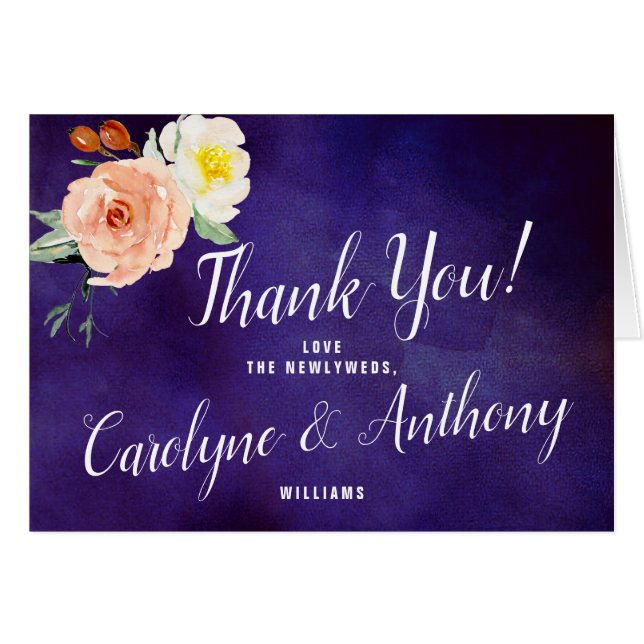 Romantik i Bloom Bröllop-samlingen OBS Kort (Framsidan Horizontal)