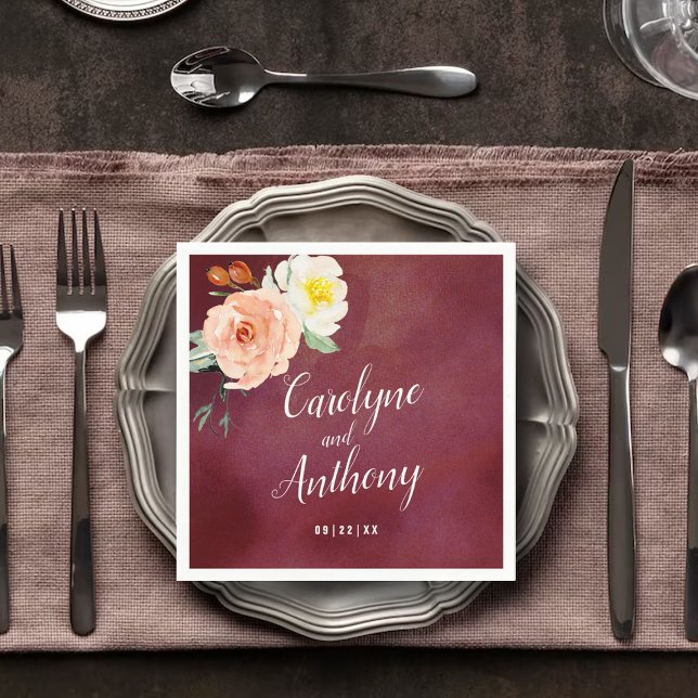 Romantik i Bloom Bröllop-samlingen Pappersservett (Skapare uppladdad)