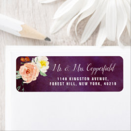Romantik i Bloom Bröllop-samlingen Returadress Etikett