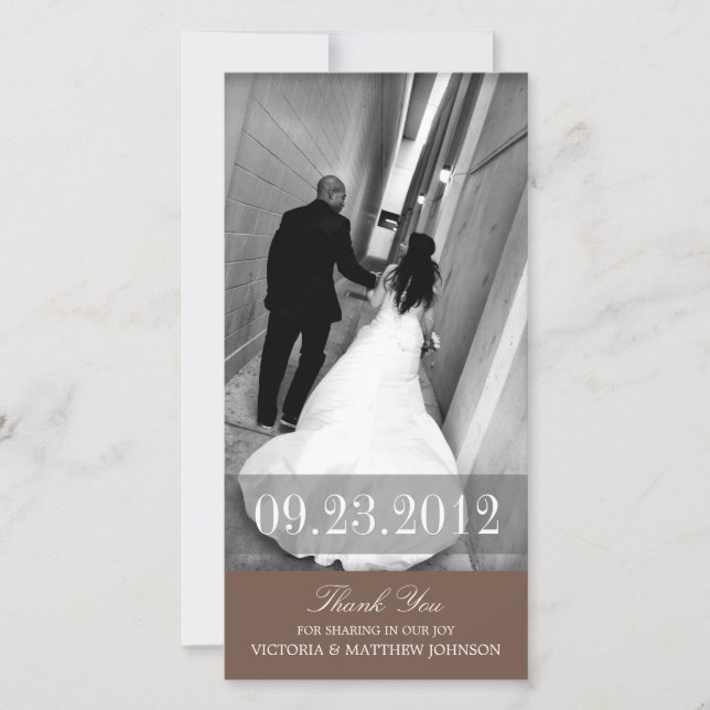 ROMANTIK I BROWN | BRÖLLOP TAANK DIG CARD TACK KORT (Framsida)