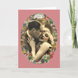 Romantik i en blommigtOval Kort
