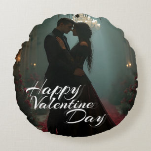 Romantik i Rose Hall till Alla hjärtans dag Rund Kudde