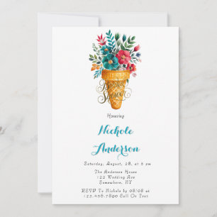 Romantik Ice Cream Cone Guld Möhippa Inbjudningar