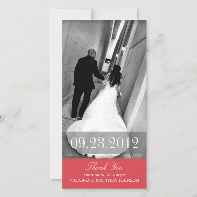 ROMANTIK IN RED | BRÖLLOP TAANK DIG CARD TACK KORT (Framsida)