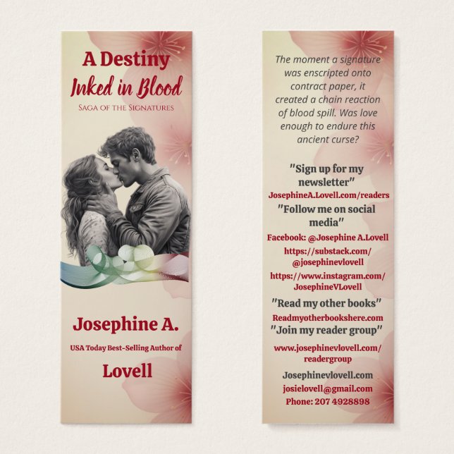 Romantik Kiss-författarens reklammaterial Litet Visitkort (Framsida & baksida)