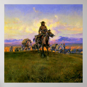 "Romantik Makers" Westerna konst av Charles M Russ Poster