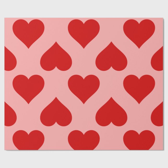 romantik-minimalistisk retro av stort hjärta kärle presentpapper (Platt)
