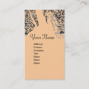 ROMANTIK MONOGRAM, svart och rosa Visitkort