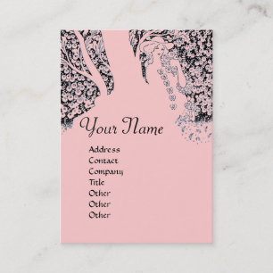 ROMANTIK MONOGRAM , svart och rosa Visitkort
